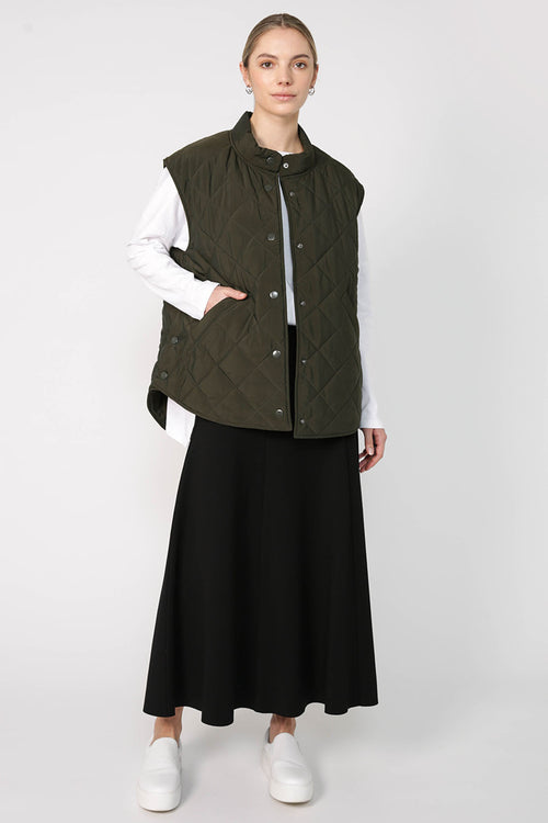 stride vest / dark khaki green