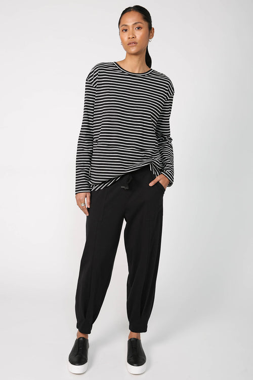 trickster top / black|white stripe