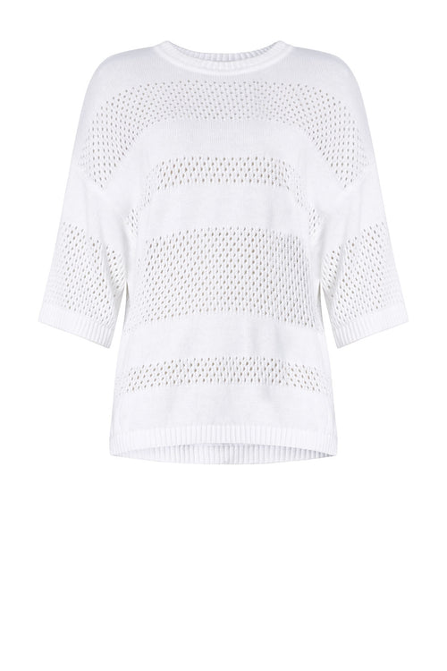 stripe turning top / white
