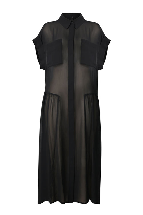 trekker midi dress / black