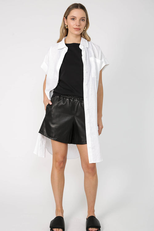 hint shirt dress / white linen