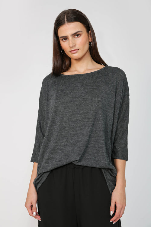 received top / charcoal grey
