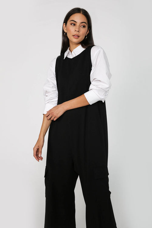 clique jumpsuit / black