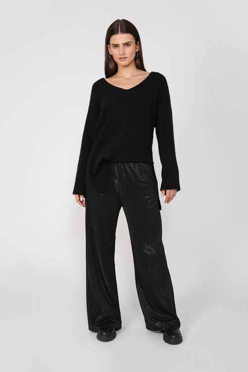 coached pant / black sparkle