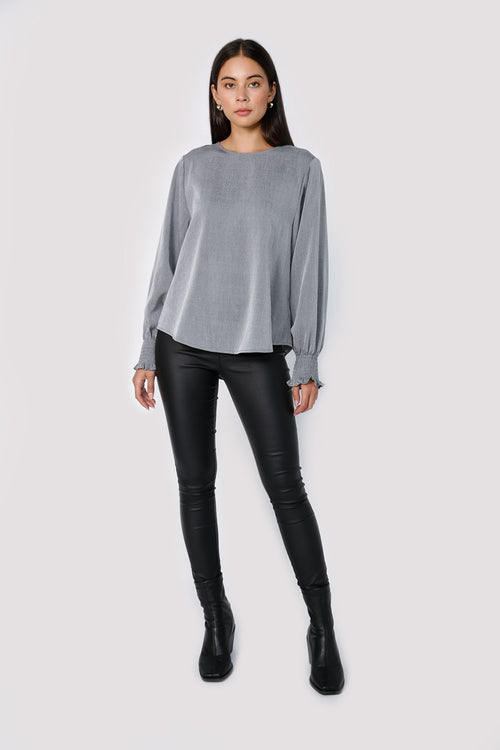 divisional top / charcoal marle