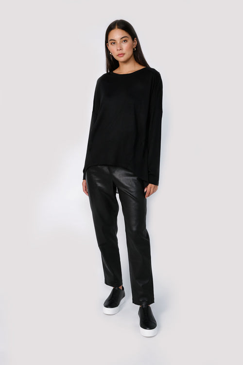 pivoted top / black merino