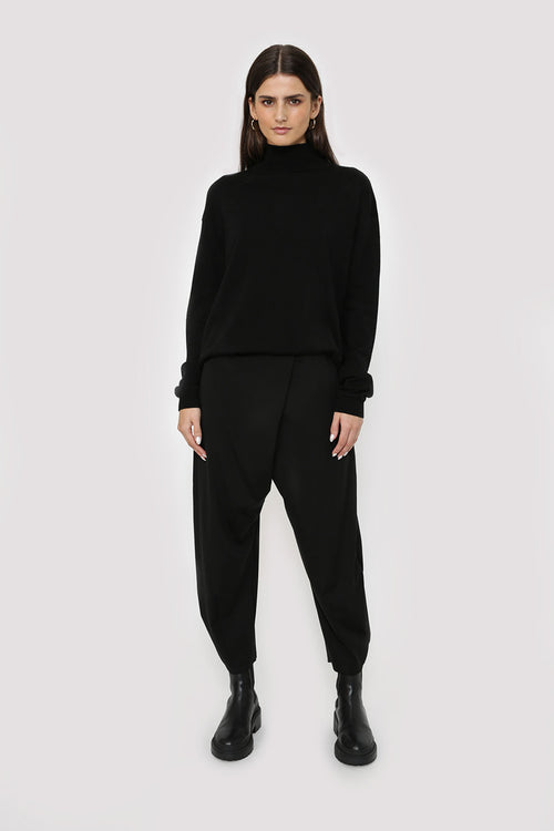 tipped pant / black