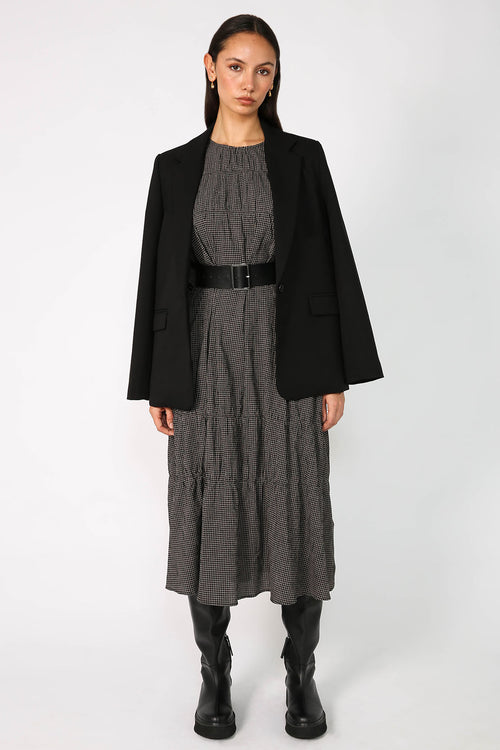 section dress / black|natural check