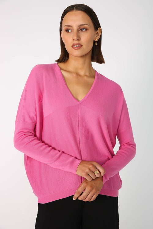 step sweater / candy pink