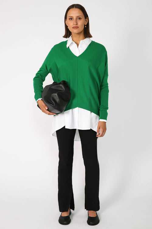 step sweater / bright green