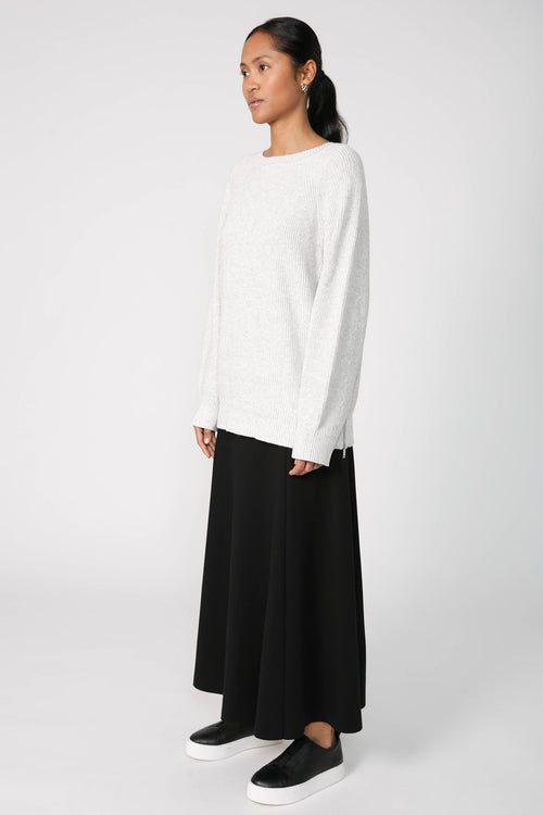 zipped sweater / silver grey