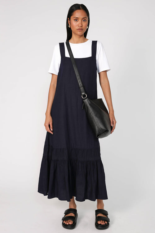 leashed dress / navy blue