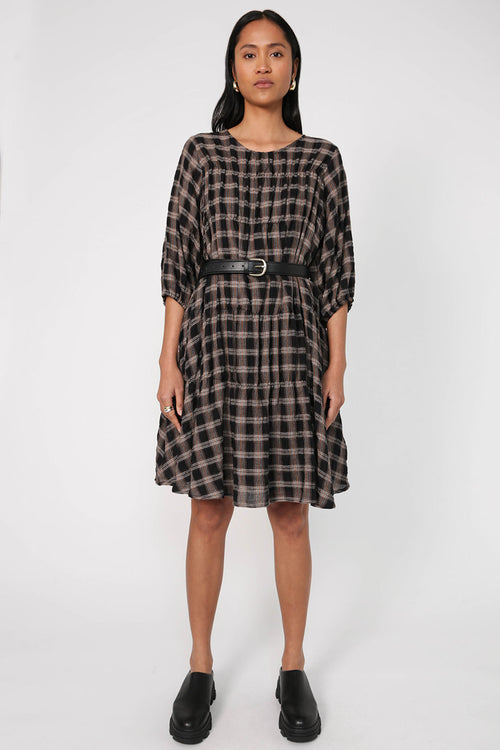 vicinity dress / black|brown check