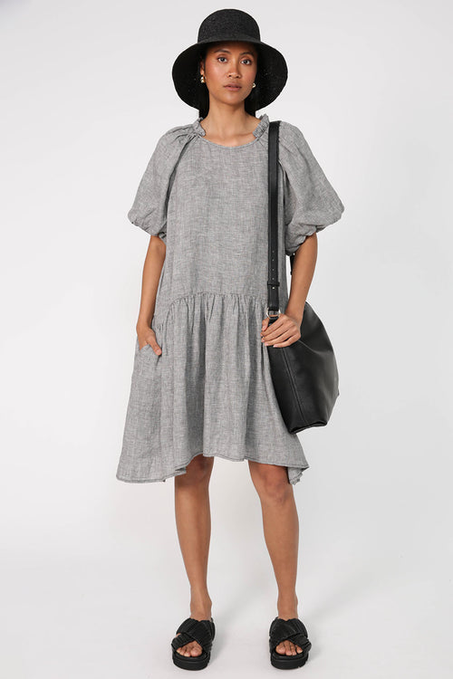 esteem dress / black|white houndstooth