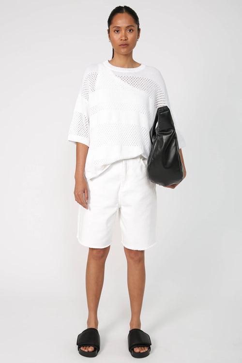 stripe turning top / white
