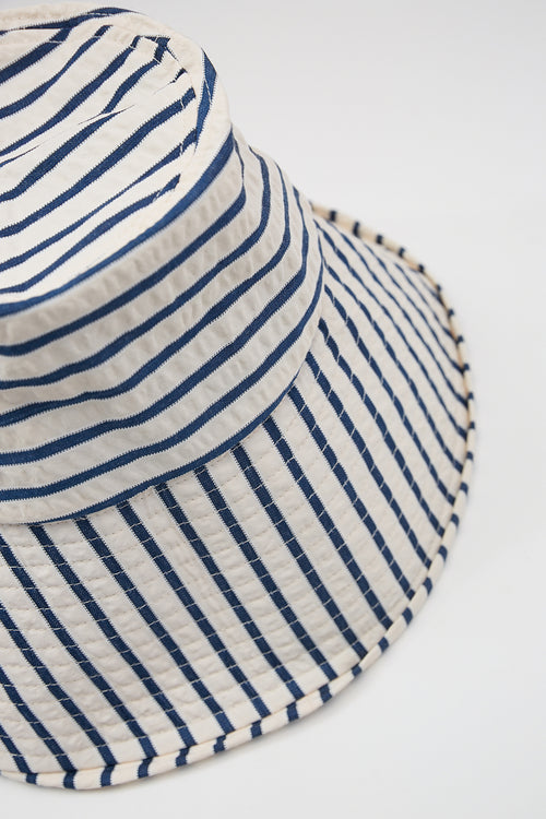 bounty bucket hat / ivory|navy stripe