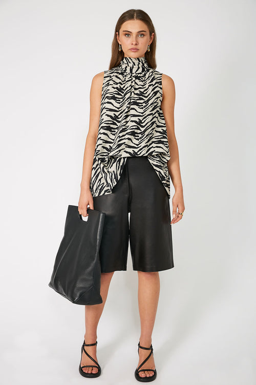 area tank / natural|black abstract zebra