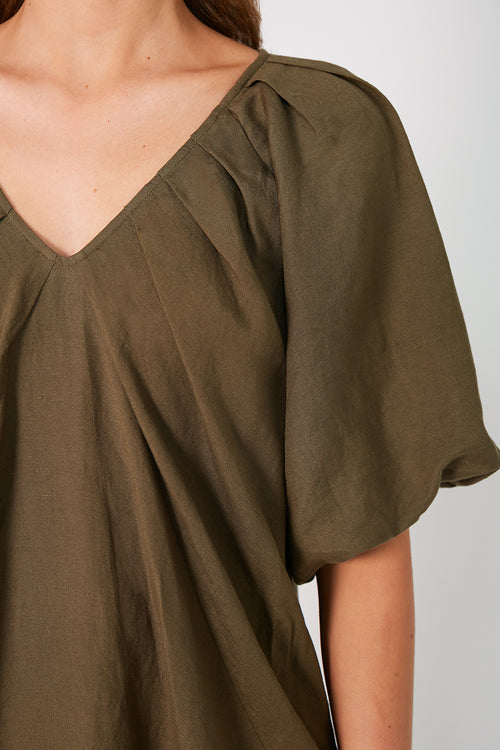 strand midi dress / olive green