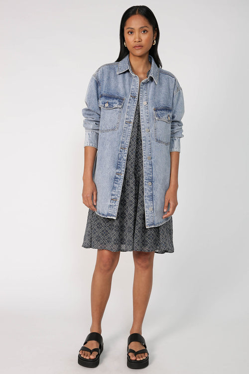 nominate dress / blue|black tile print