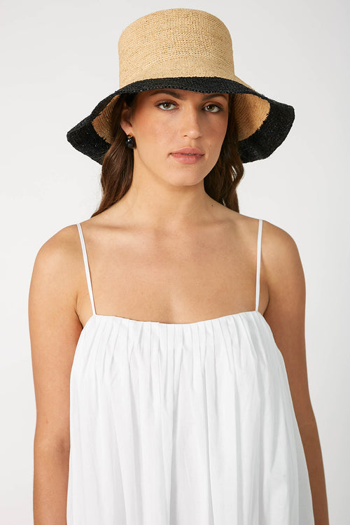 drift stripe hat / natural|black stripe