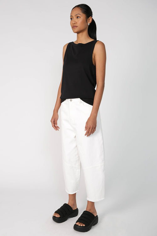furtive crop jean / ivory white