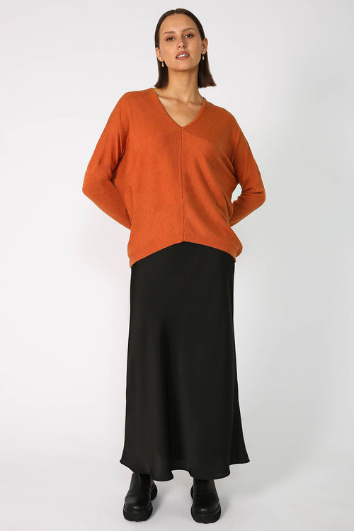step sweater / persimmon orange