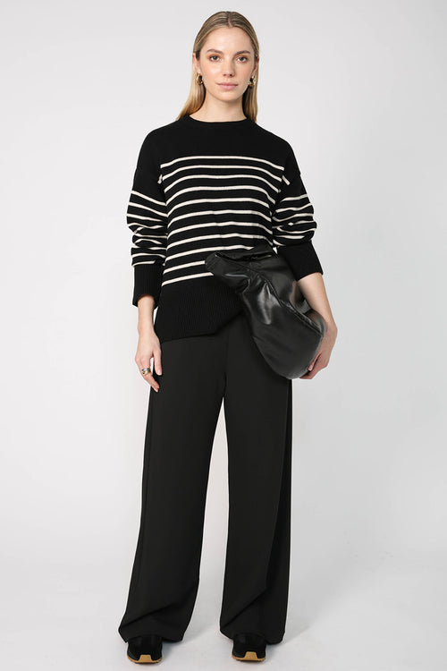 scan sweater / neutral|black stripe