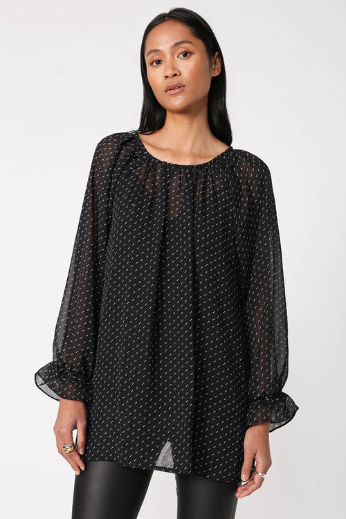 vital top / double dot print