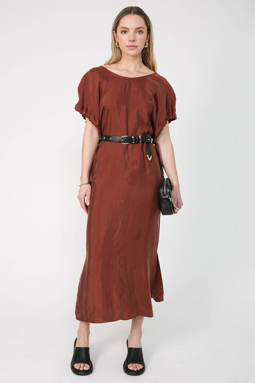 resume dress / bronzed brown