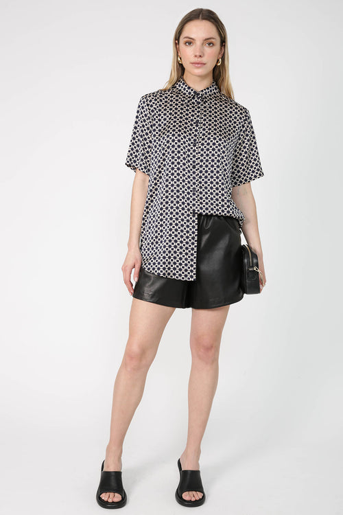 vastness shirt / navy|natural geo print
