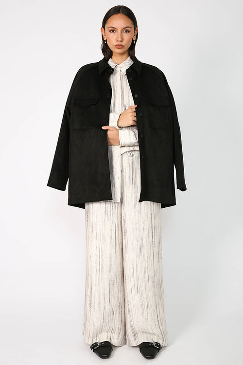 adapt contrast shirt / ivory marle