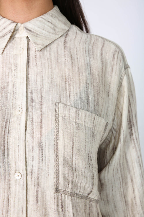 adapt contrast shirt / ivory marle