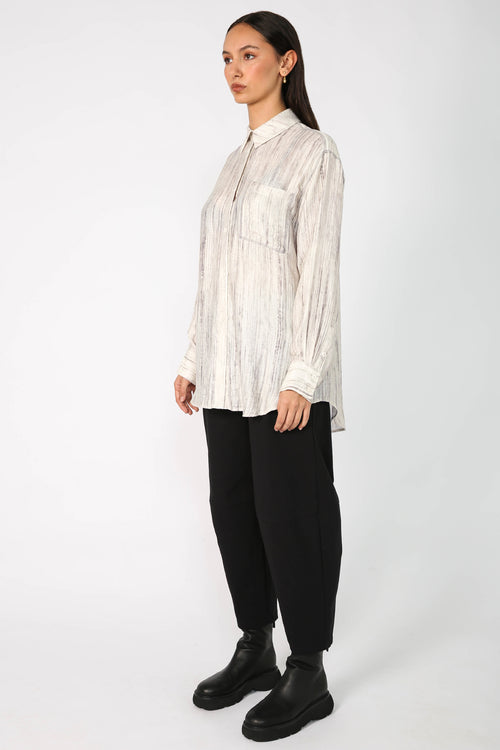 adapt contrast shirt / ivory marle