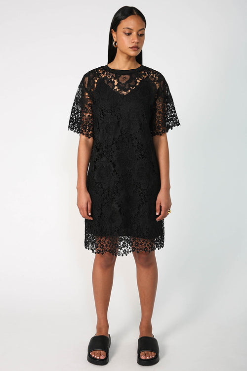 ravel tee dress / black lace