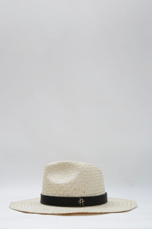 granger straw hat / natural|black