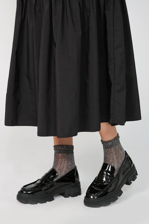 sparkle mesh sock / black|silver