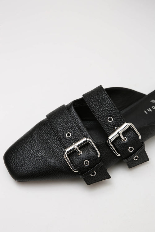 ballet buckle flat / black
