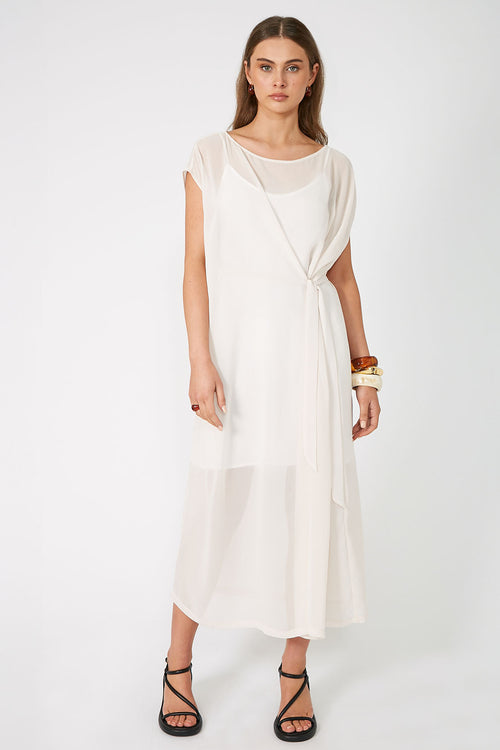 contract midi dress / calico cream