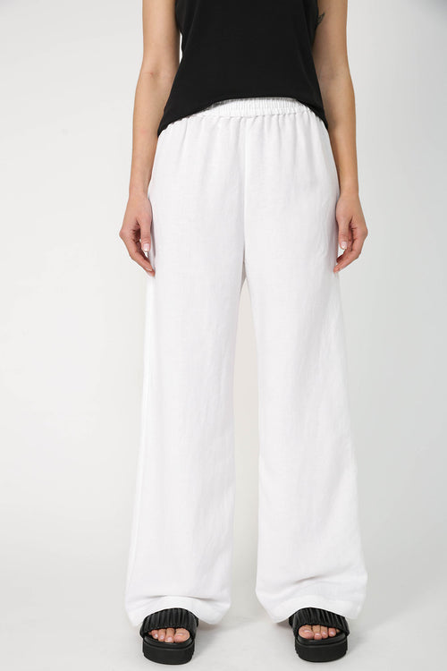 coached pant / white linen