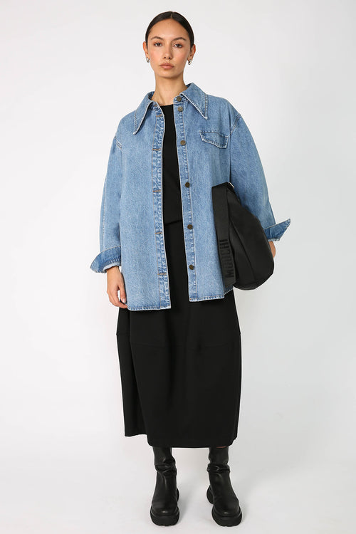 latched shirt / washed indigo