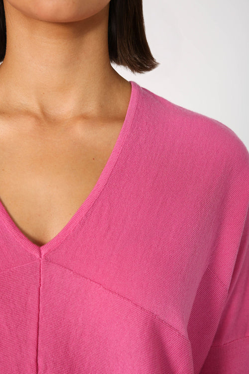 step sweater / candy pink
