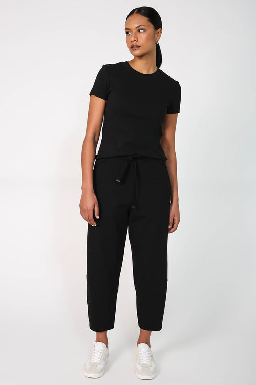 modest rib cap tee / black