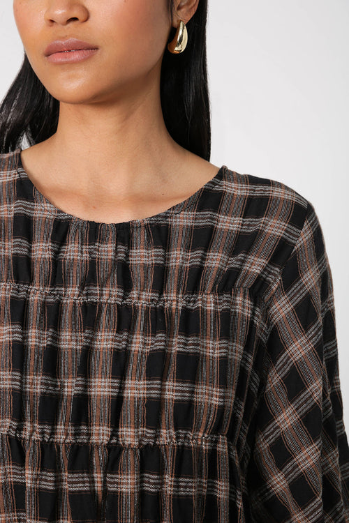 vicinity dress / black|brown check