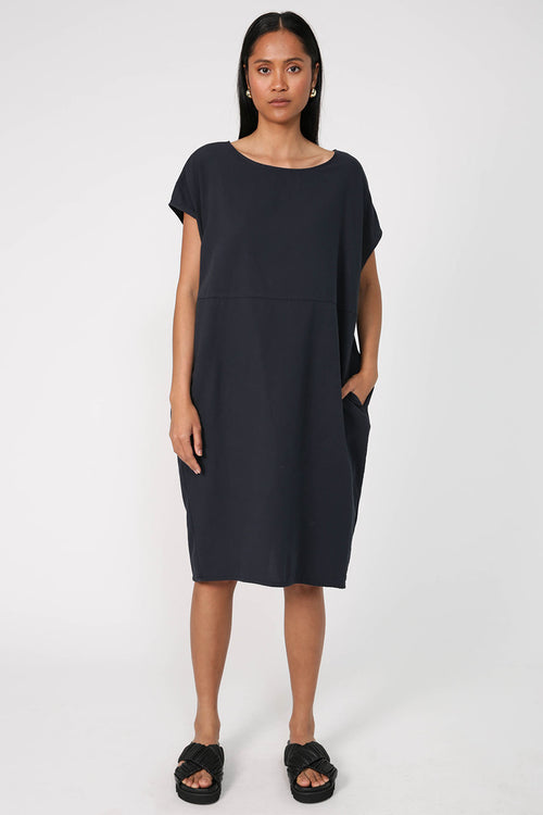 globe dress / ink blue