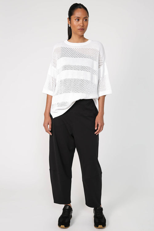 stripe turning top / white