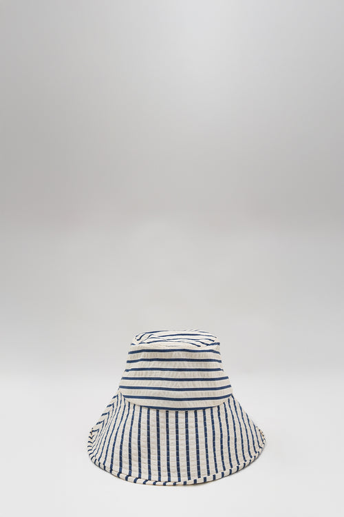 bounty bucket hat / ivory|navy stripe