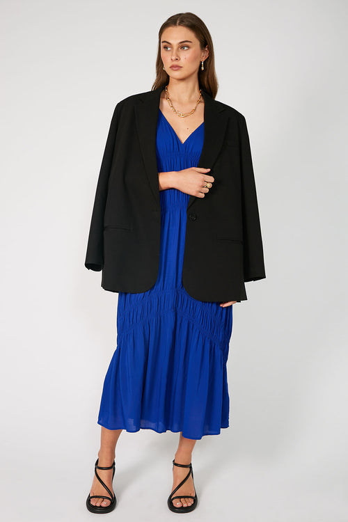 connection midi dress / cobalt blue