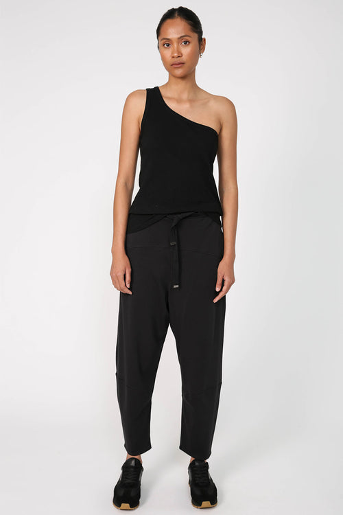 one shoulder tank / black