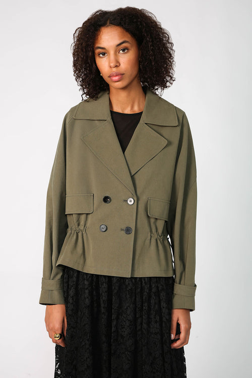 cinched jacket / sage green