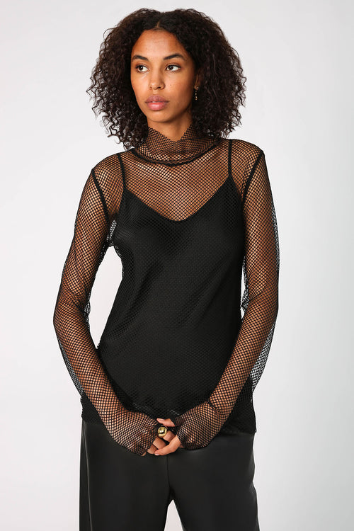 tech polo mesh skin / black